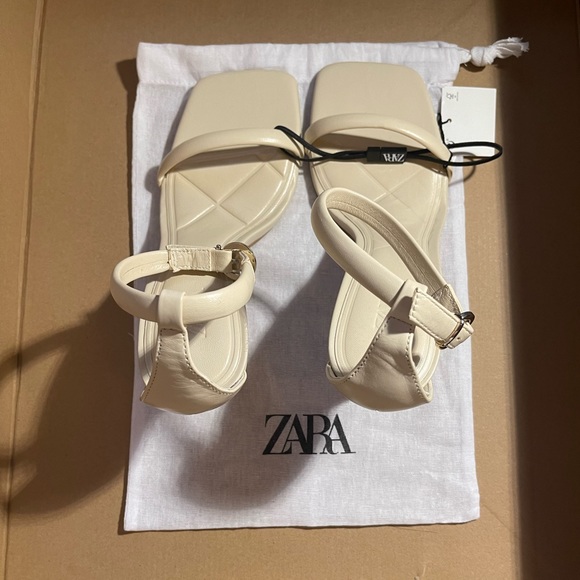 NWT ZARA LEATHER HEELS - Picture 11 of 15